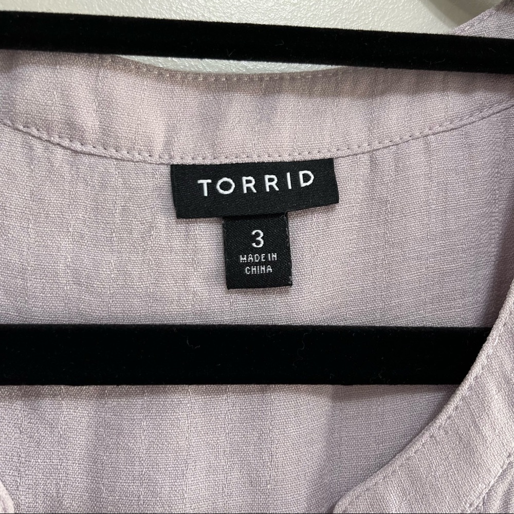 LIKE NEW! TORRID HARPER - LILAC PURPLE GAUZE BUTTON FRONT TUNIC TANK SIZE 3X - Picture 4 of 9